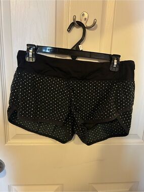 lululemon athletica Black Polka Dot Layered Running Shorts